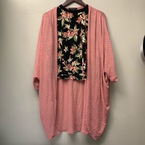 Dusty Rose loose drape summer kimono cardigan